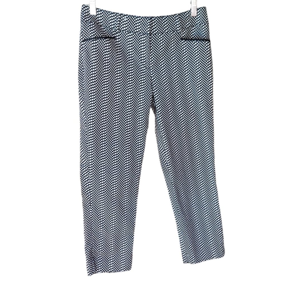 New York & Company Womens Black White Polka Dot mid Rise Capri Pants Size 4